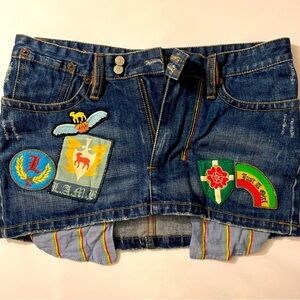 RARE Gwen Stefani L.A.M.B. First Season Patchwork Denim Mini Skirt – Y2K Icon
